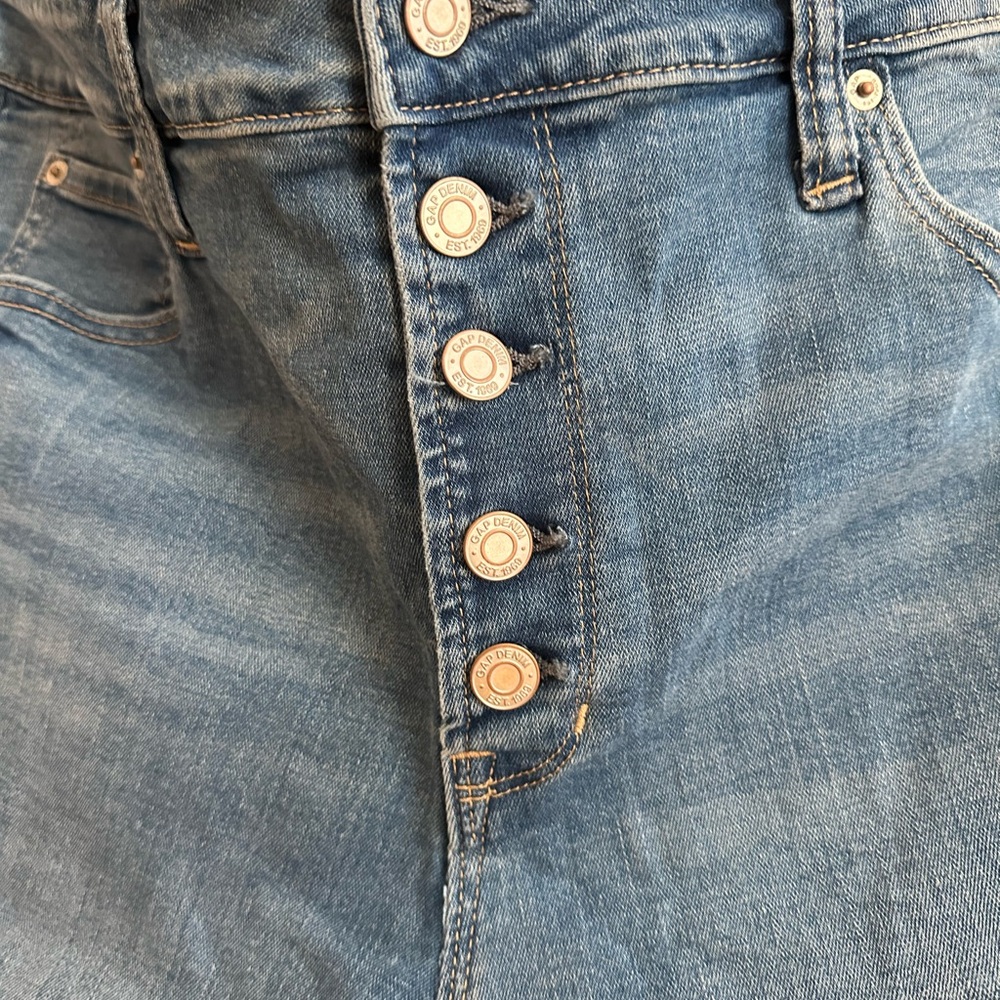 GAP High Rise Distressed Button Fly Universal Legging - Picture 7 of 10